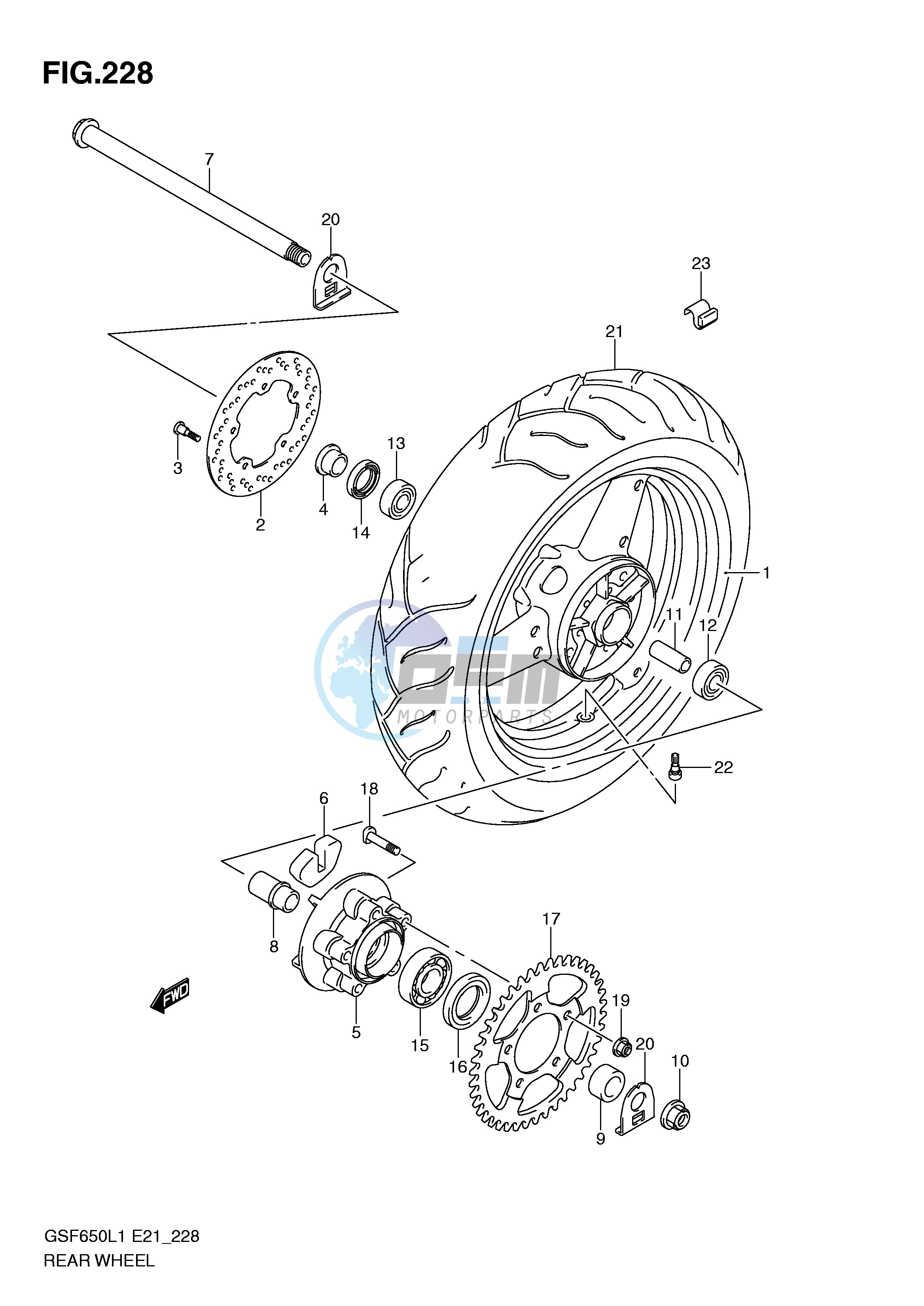 REAR WHEEL (GSF650SUL1 E21)