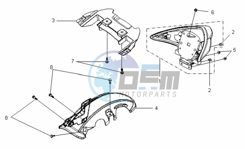 TAIL LIGHT -INNER MUD GUARD