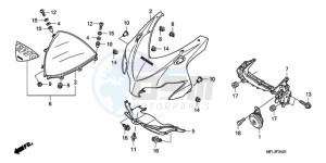 CBR1000RRA Australia - (U) drawing UPPER COWL (2)