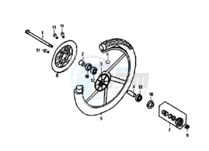 FIDDLE II 50 45KMH NEW ENGINE drawing FRONT WHEEL