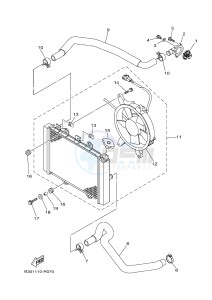 YFM700FWAD YFM70GPLG GRIZZLY EPS SE (B318) drawing RADIATOR & HOSE