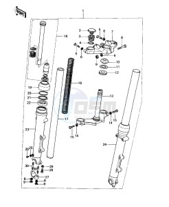 KZ 650 D [SR] (D1-D2) [SR] drawing FRONT FORK