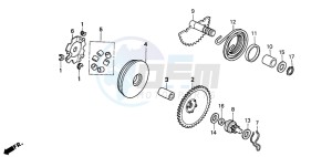 PK50S WALLAROO drawing DRIVE FACE/KICK STARTER SPINDLE