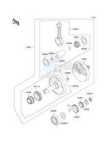 KL 650 A [KLR650] (A10-A14) [KLR650] drawing CRANKSHAFT--  - KL650AE032205- -