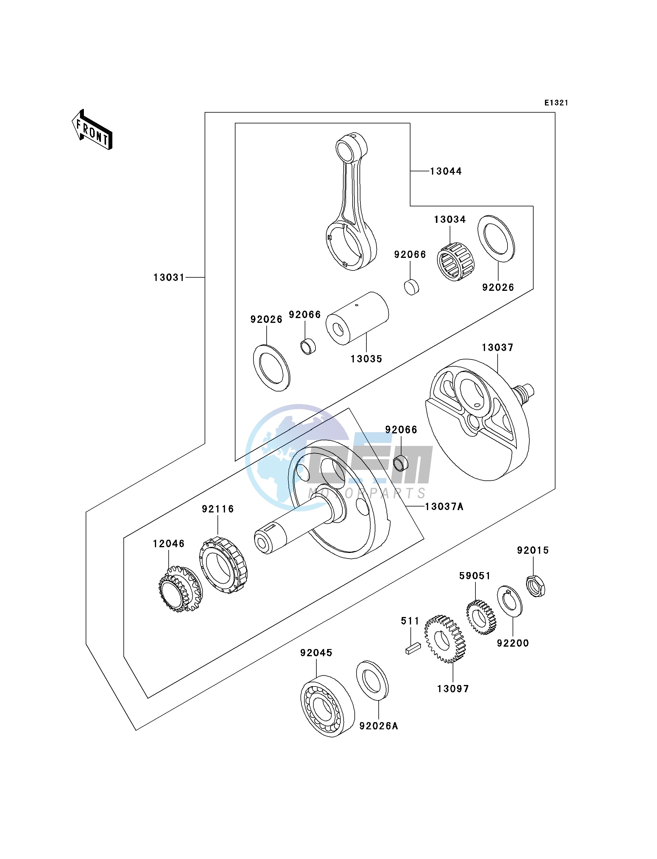 CRANKSHAFT--  - KL650AE032205- -