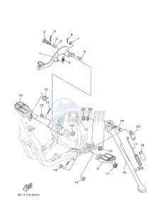 YZ250X (BF1M) drawing STAND & FOOTREST