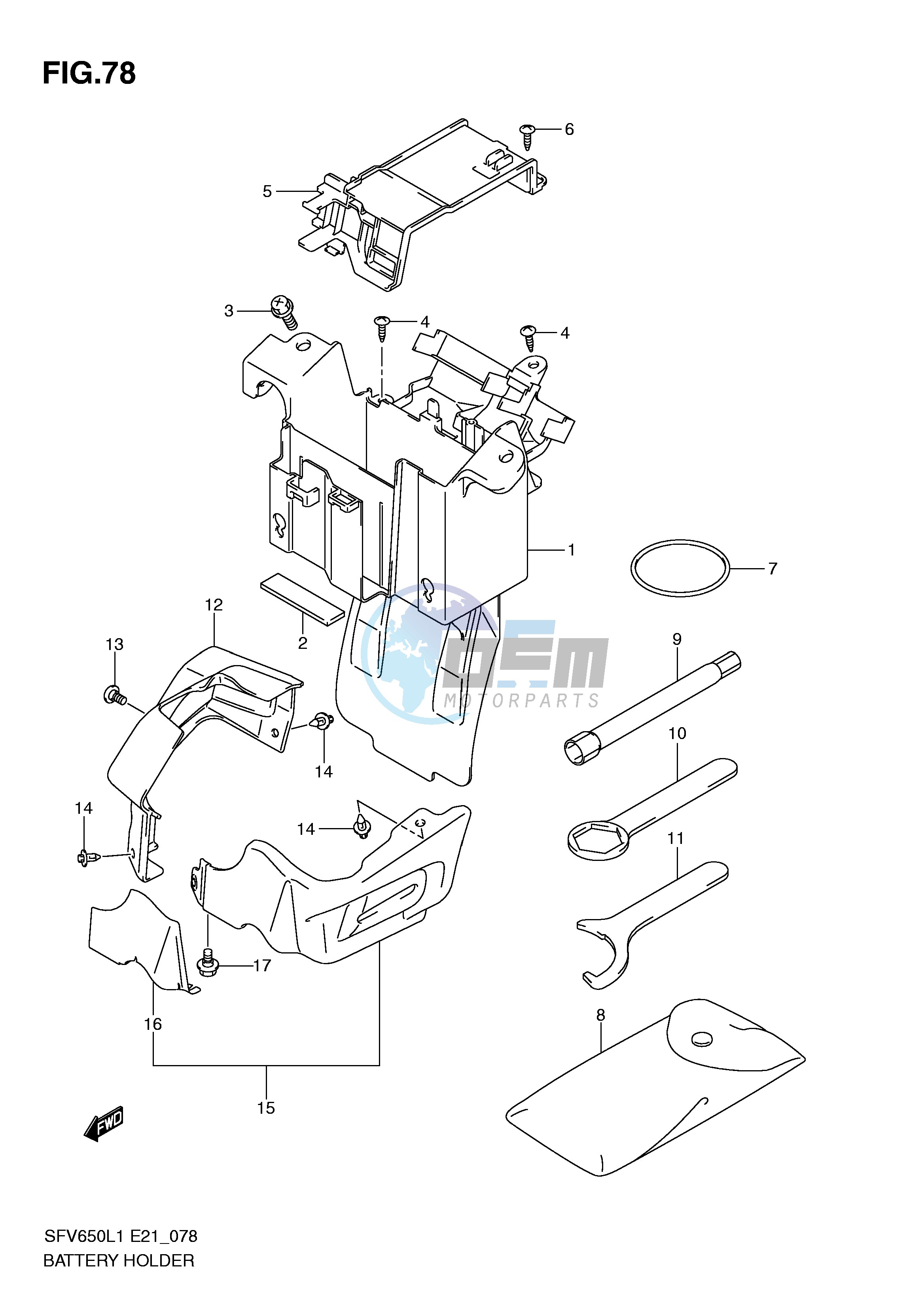 BATTERY HOLDER (SFV650AL1 E21)