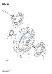 GSF650 (E21) Bandit drawing FRONT WHEEL (GSF650SAL1 E21)