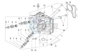 Scarabeo 50 4t 4v net drawing Cylinder head - valves