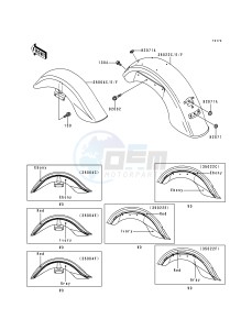 VN 1500 E [VULCAN 1500 CLASSIC] (E1) [VULCAN 1500 CLASSIC] drawing FENDERS