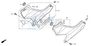 CB600F CB600F drawing SIDE COVER (CB600F3/4/5/6)