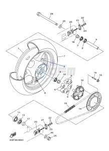 XJ6F 600 DIVERSION F (1CWJ) drawing REAR WHEEL