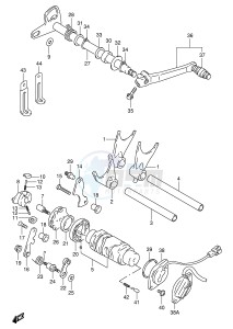 GSX-R1100W (E2) drawing GEAR SHIFTING (MODEL P R S)