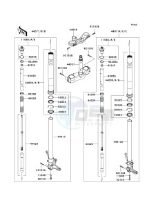 ZX 1000 E [NINJA ZX-10R] (E8F-E9FA) 0E9F drawing FRONT FORK