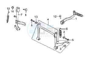 MEGALO 125 E2 drawing MIDDLE STAND -SIDE STAND- KICKSTARTER