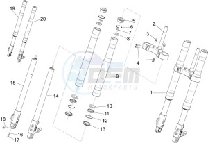 RS4 125 4T (AU, CA, EU, HK, J, RU, S, USA) drawing Front fork Ming Xing