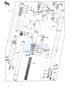 KZ 400 A B (A1-B2) drawing FRONT FORK