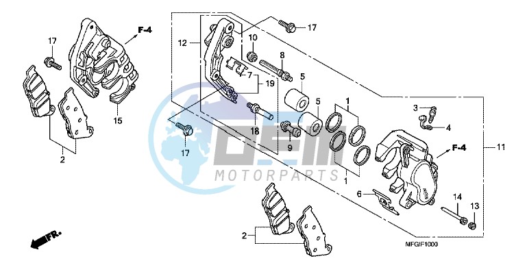 FRONT BRAKE CALIPER (CB600F/ F3)