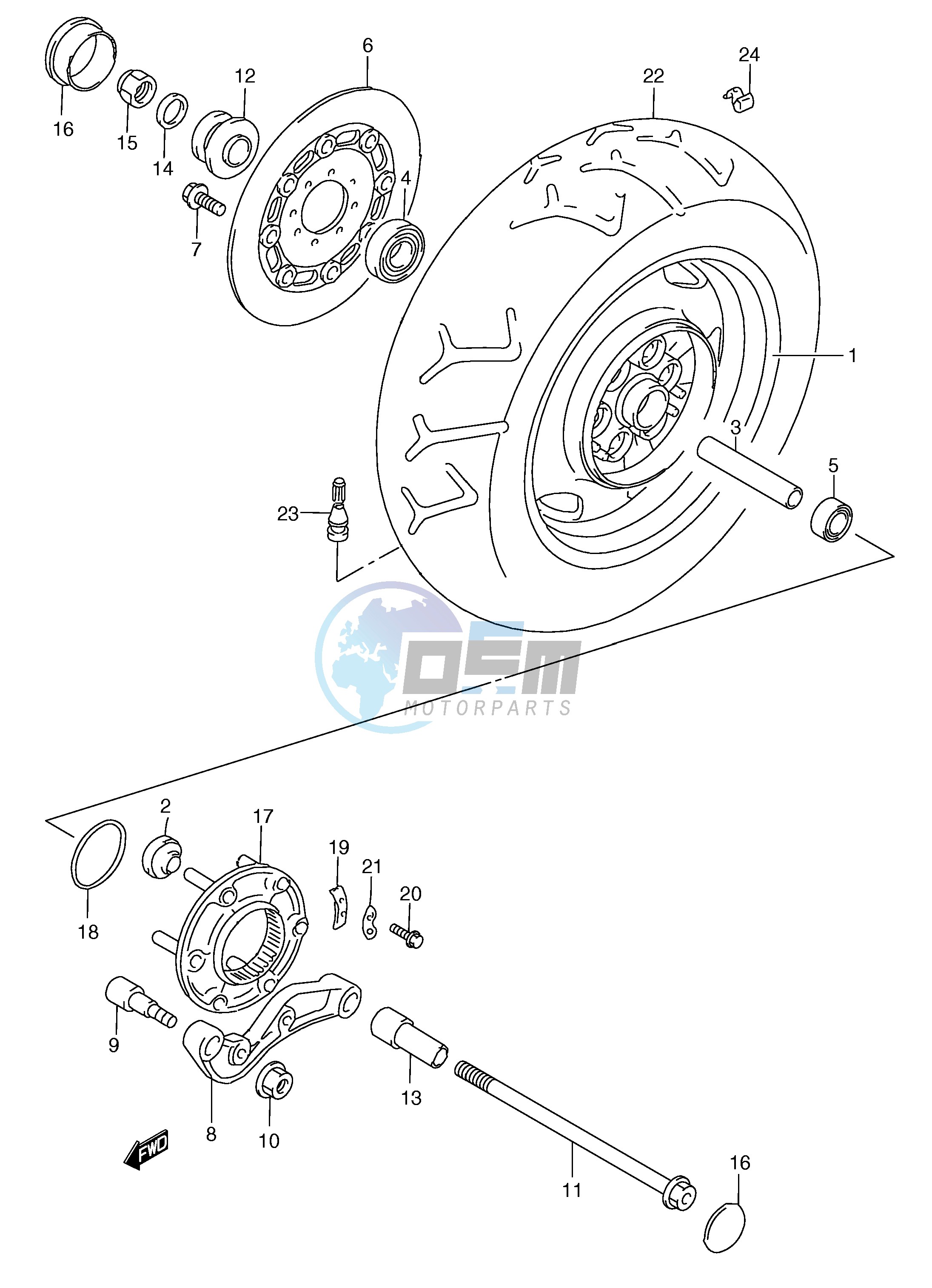 REAR WHEEL (MODEL Y K1)