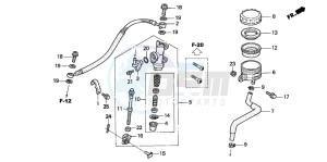 CBR600F4 drawing REAR BRAKE MASTER CYLINDER