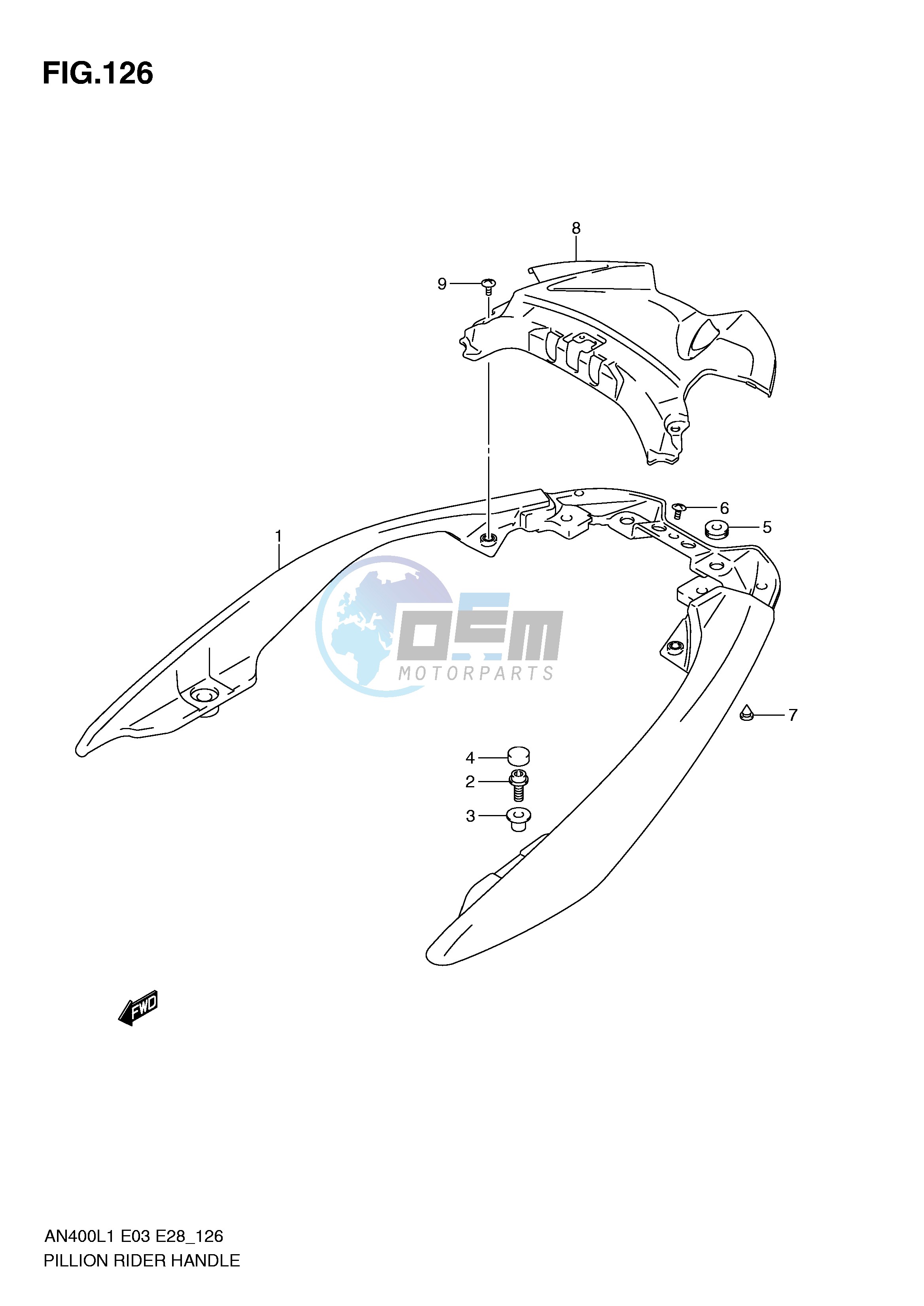 PILLION RIDER HANDLE (AN400AL1 E33)