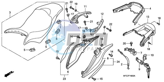 SEAT/REAR COWL