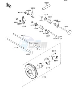 KAF 540 C [MULE 2010] (C1) [MULE 2010] drawing VALVE_CAMSHAFT