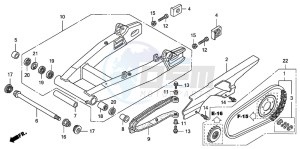 CB1300 CB1300SUPER FOUR drawing SWINGARM/CHAIN CASE