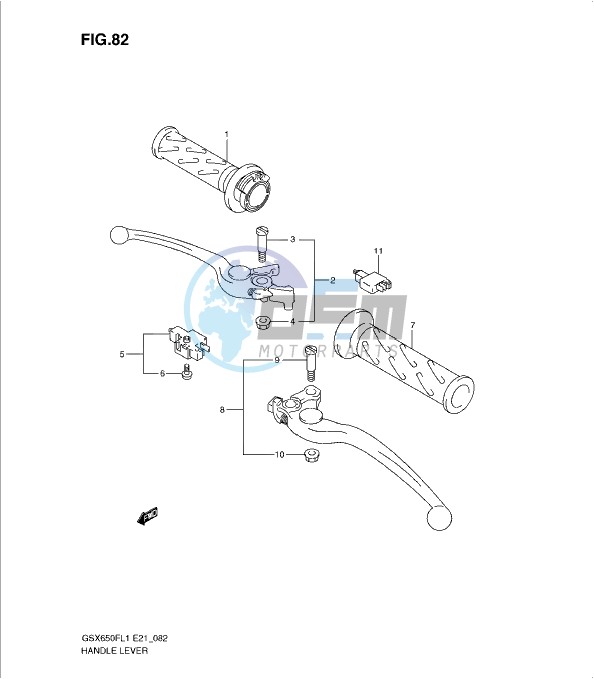 HANDLE LEVER (GSX650FUAL1 E21)