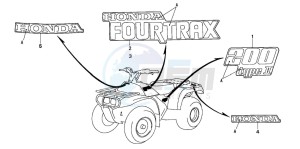 TRX200D FOURTRAX 200 drawing MARK