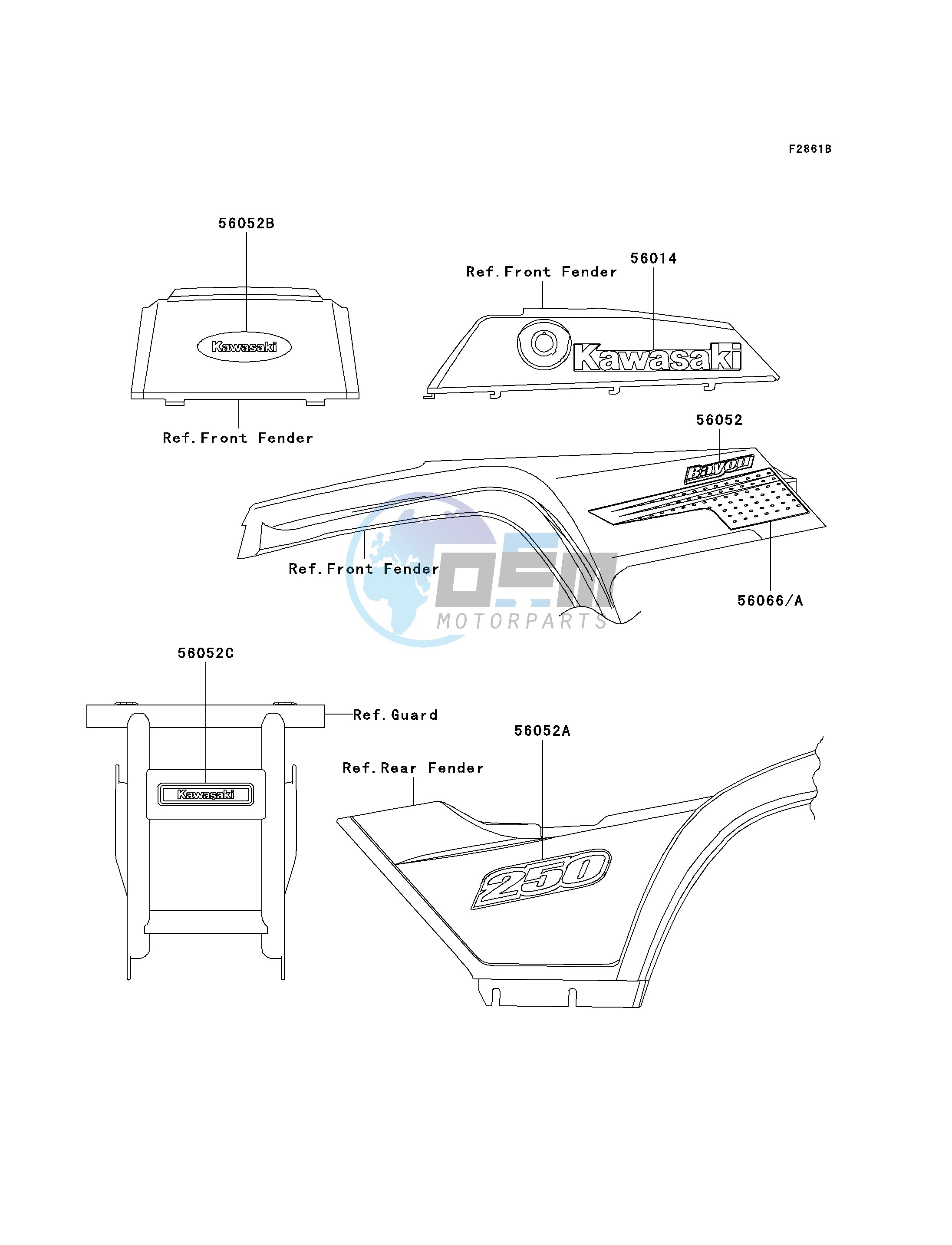 DECALS-- RED- --- KLF250-A2- -