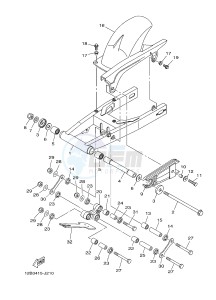 YZ250X (BJ41) drawing REAR ARM