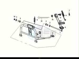 JET X 125I ABS (XH12WX-EU) (E5) (M1) drawing MAIN STAND - KICK STARTER ARM