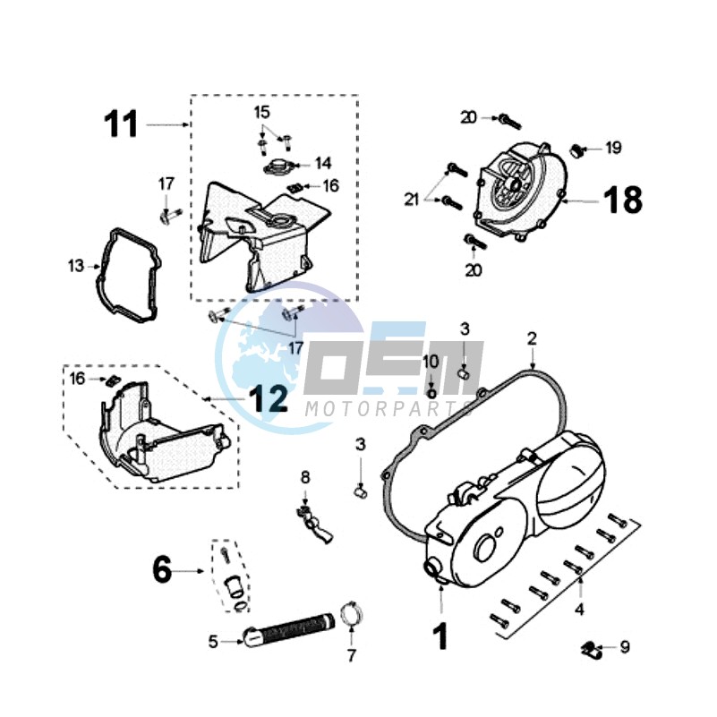 CRANKCASE COVER WITH SENSOR