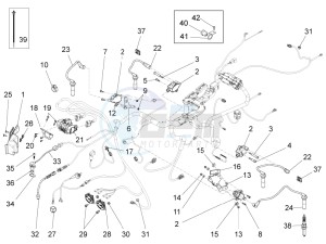 California 1400 Corazzieri 1380 drawing Front electrical system