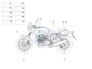 V7 III Racer 750 e4 (NAFTA) drawing Decal