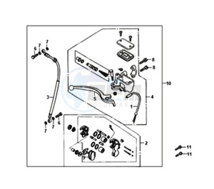 ORBIT II 50 25KMH (L8) NL drawing FRONT BRAKE  CALIPER / BRAKE LEVER /BRAKE LINE