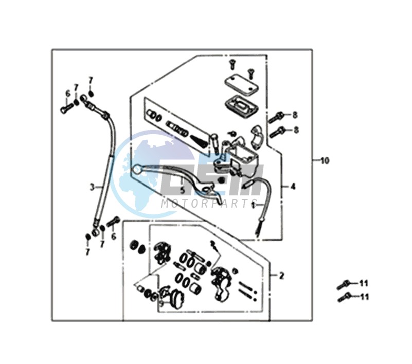 FRONT BRAKE  CALIPER / BRAKE LEVER /BRAKE LINE