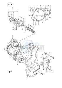 RM125 (E3) drawing CRANKCASE COVER- WATER PUMP