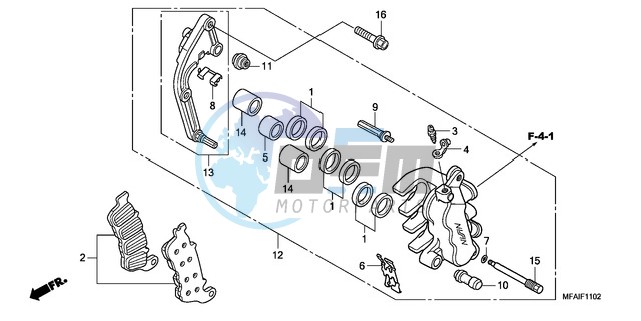 L. FRONT BRAKE CALIPER (CBF1000A/T/S)