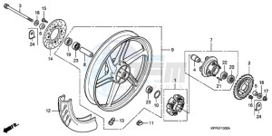 CBR125RWA UK - (E / WH) drawing REAR WHEEL