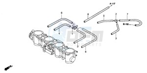 CBR600FR drawing THROTTLE BODY (TUBING)