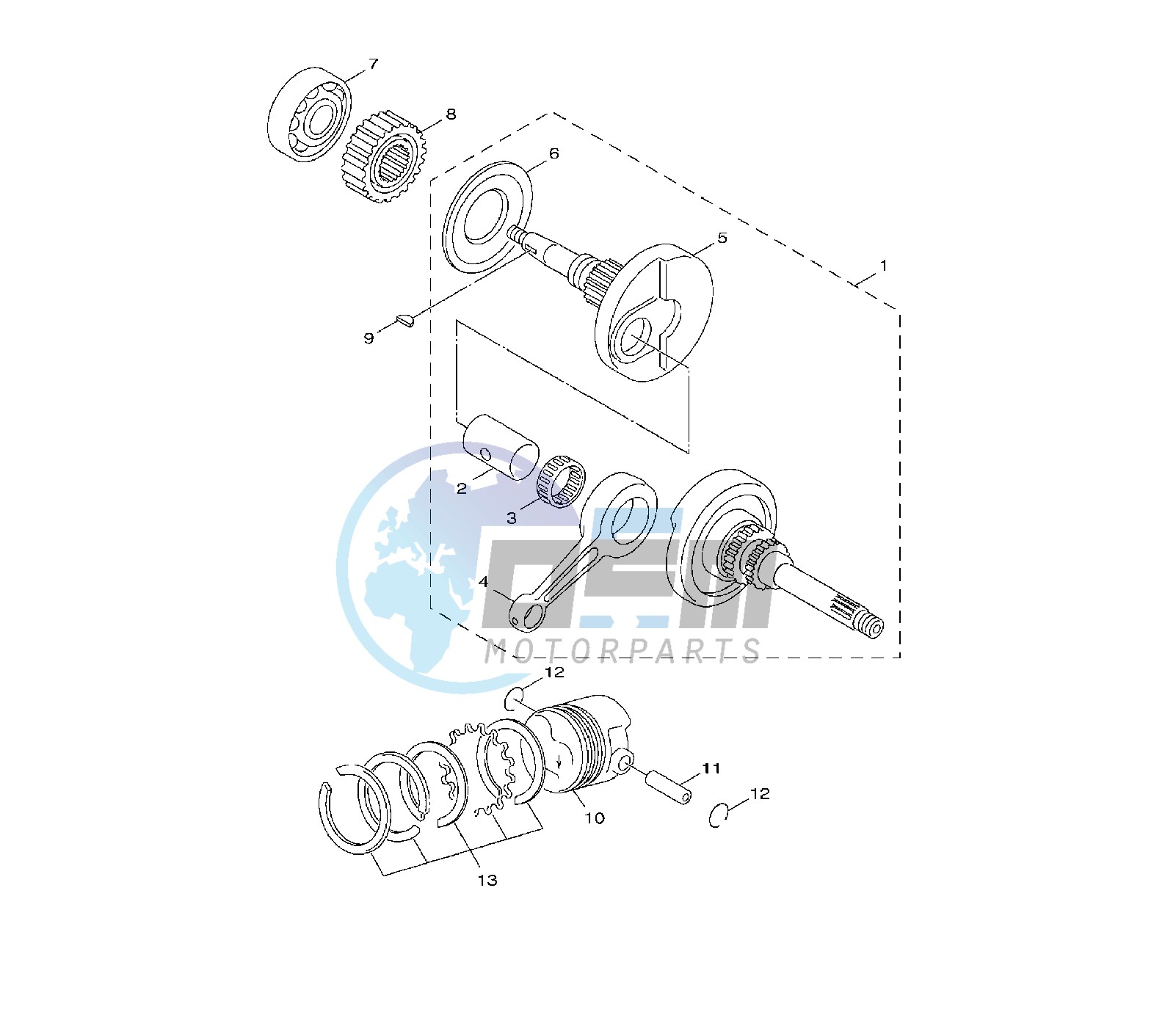 CRANKSHAFT AND PISTON