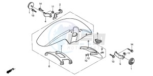 CB500 drawing FRONT FENDER