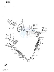 LT125 (E3) drawing CAM SHAFT - VALVE