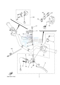 YFM250R RAPTOR 250 (33B7) drawing HANDLE SWITCH & LEVER