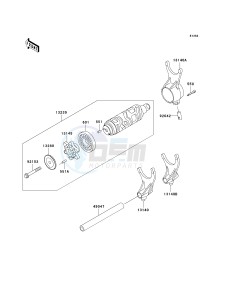 VN 1600 F [VULCAN 1600 MEAN STREAK] (6F) F6F drawing GEAR CHANGE DRUM_SHIFT FORK-- S- -