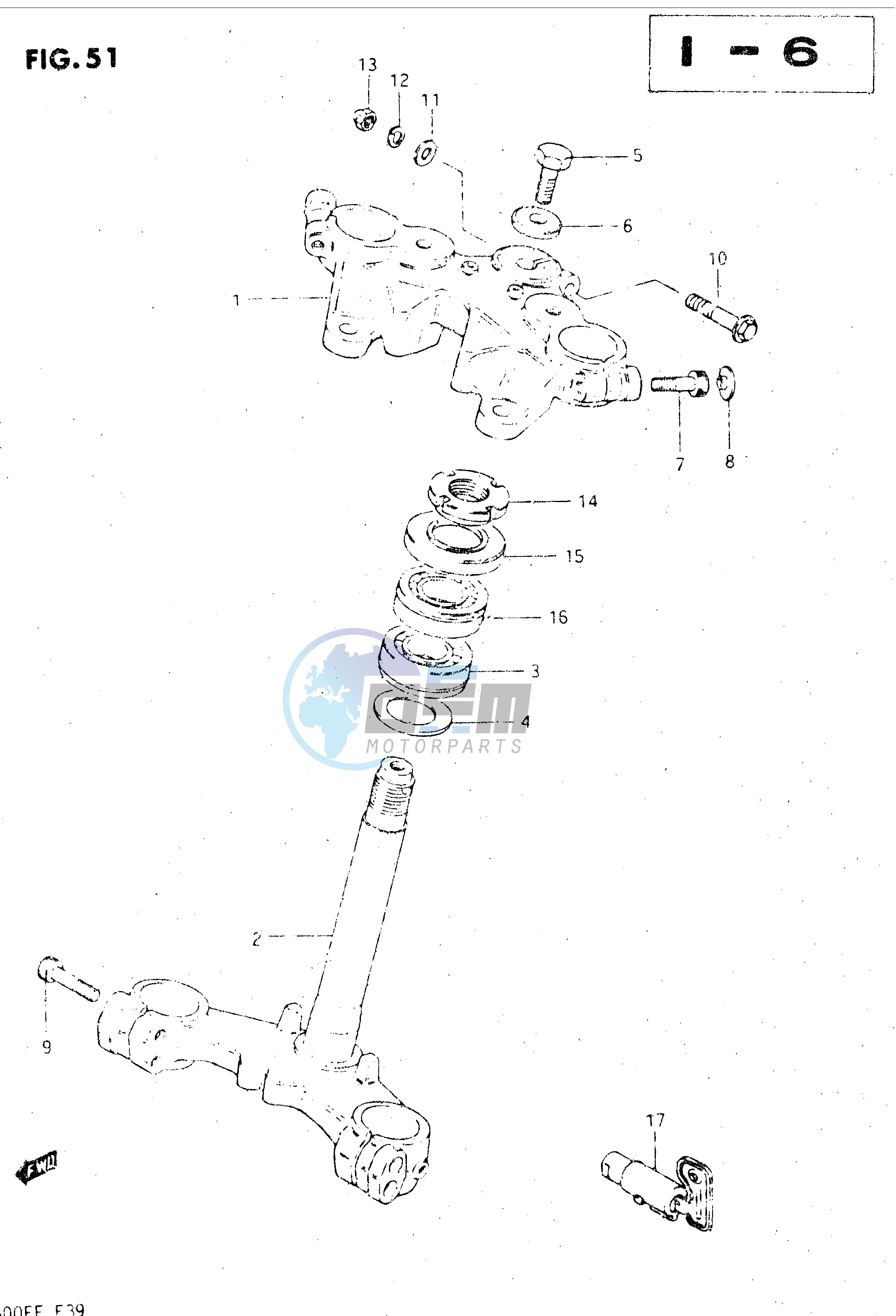 STEERING STEM (GSX500ESE ESF)