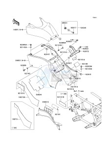 KVF 650 D ([BRUTE FORCE 650 4X4] (D6F-D9F) D6F drawing SIDE COVERS