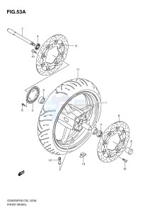 GSX650F (E2) Katana drawing FRONT WHEEL (GSX650FAK9 FUAK9 FAL0 FUAL0)